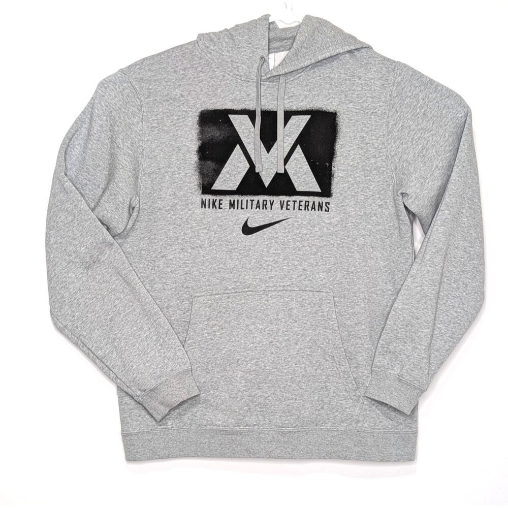 Nike Military Veterans Club Mens Large Gray Fleece Pullover Hoodie